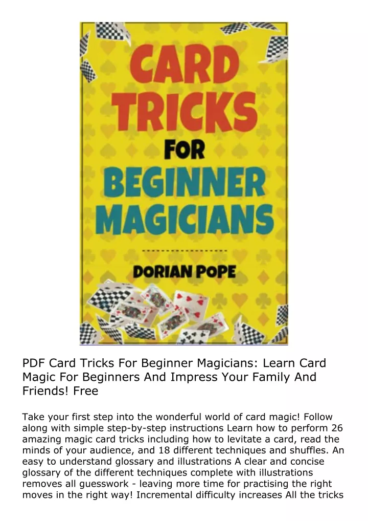pdf card tricks for beginner magicians learn card