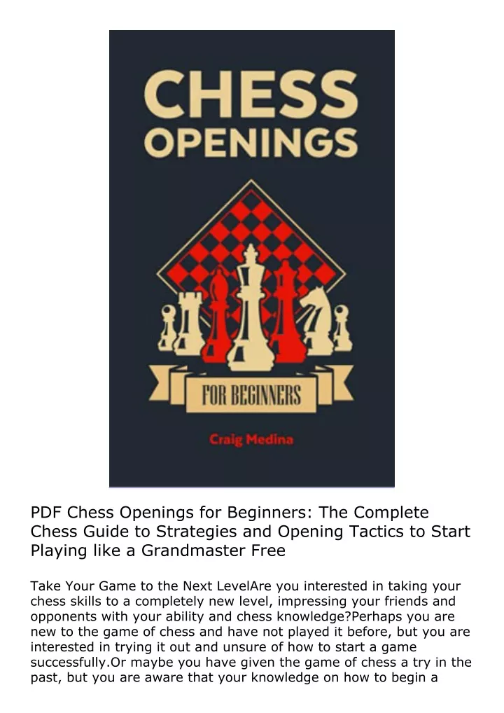 pdf chess openings for beginners the complete