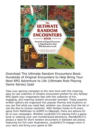 Download The Ultimate Random Encounters Book: Hundreds of Original Encounters to
