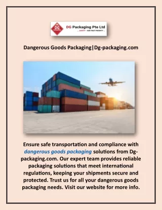 Dangerous Goods Packaging|Dg-packaging.com