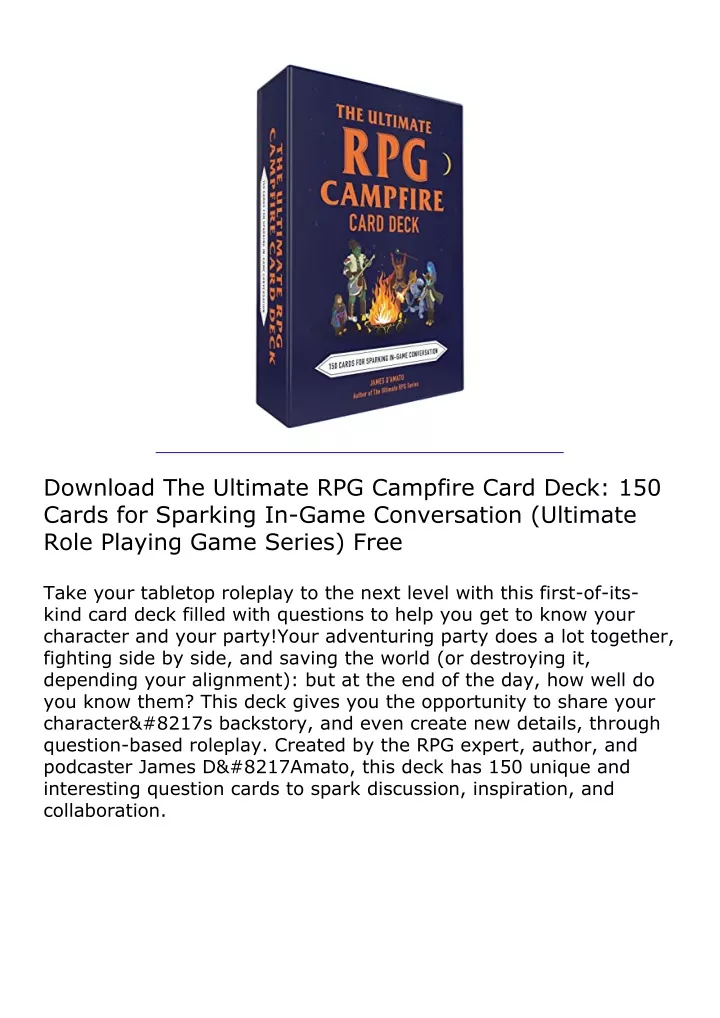 download the ultimate rpg campfire card deck
