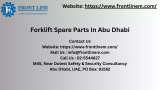 Where Can You Find Essential Forklift Spare Parts in Abu Dhabi?