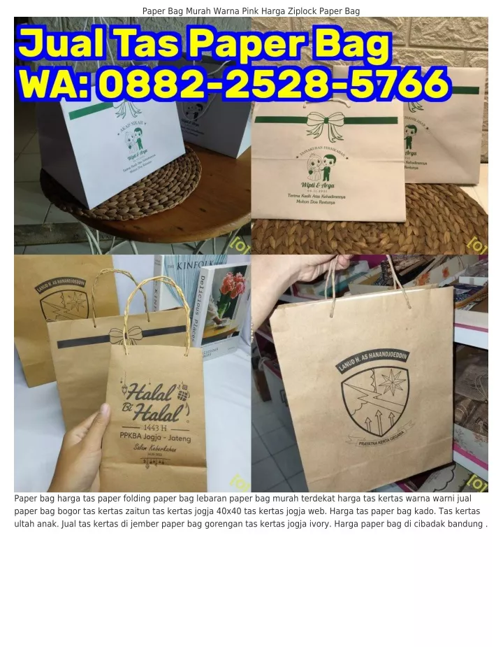 paper bag murah warna pink harga ziplock paper bag