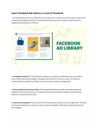 Learn Facebook Ads Library is a tool of Facebook