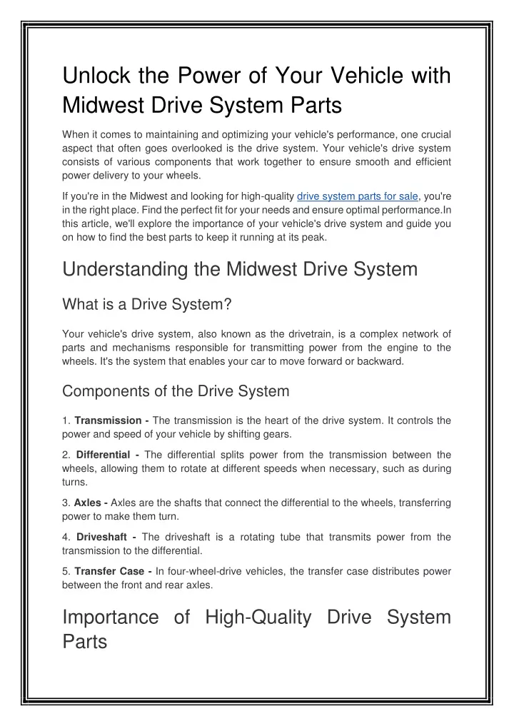 unlock the power of your vehicle with midwest