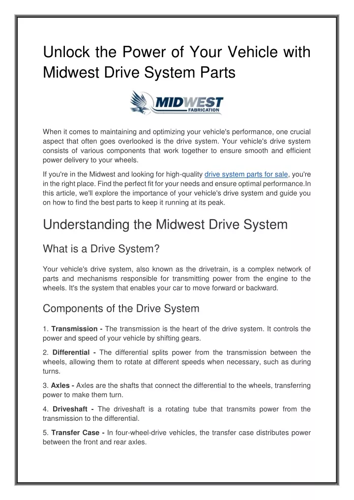 unlock the power of your vehicle with midwest