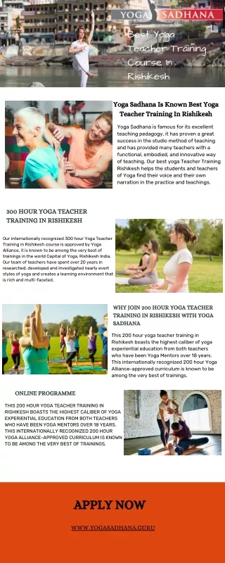 Best Yoga Teacher Training Course In Rishikesh