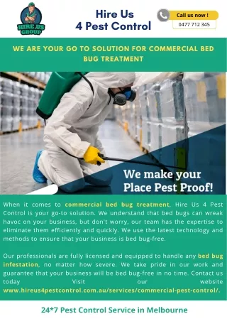 We Are Your Go To Solution For Commercial Bed Bug Treatment