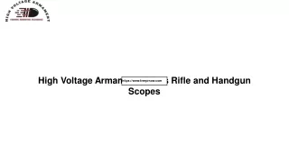 High Voltage Armament Offers Rifle and Handgun Scopes