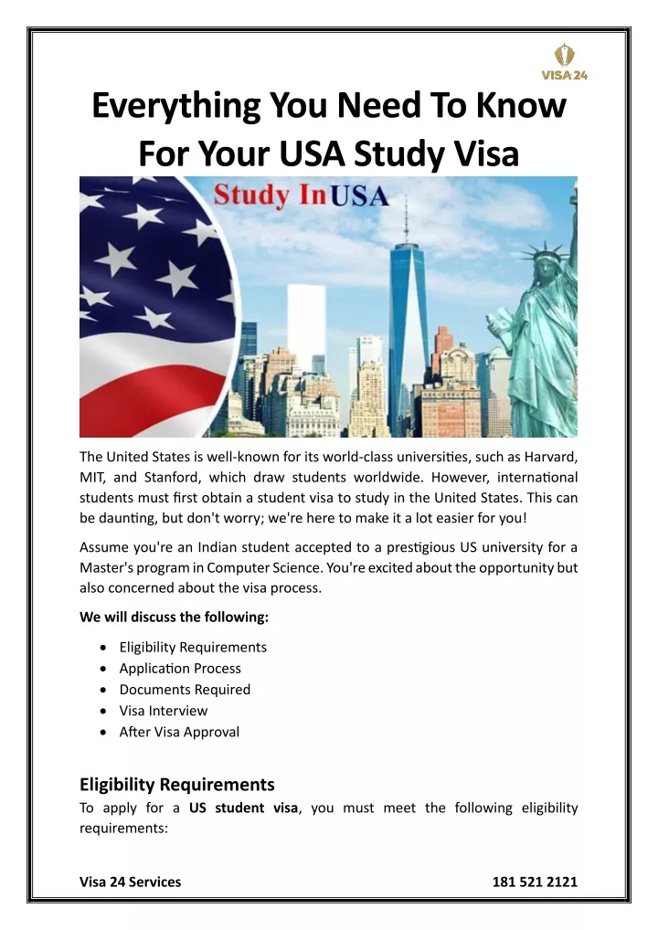 everything you need to know for your usa study