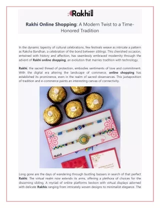 Rakhi Online Shopping A Modern Twist to a Time-Honored Tradition