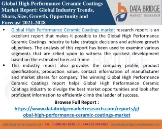 High Performance Ceramic Coatings -Chemical Material