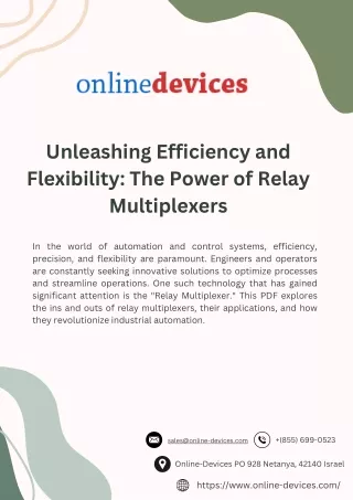 Unleashing Efficiency and Flexibility: The Power of Relay Multiplexers