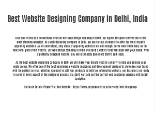 Best Website Designing Company in Delhi, India