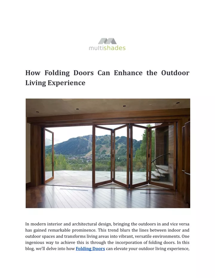 how folding doors can enhance the outdoor living