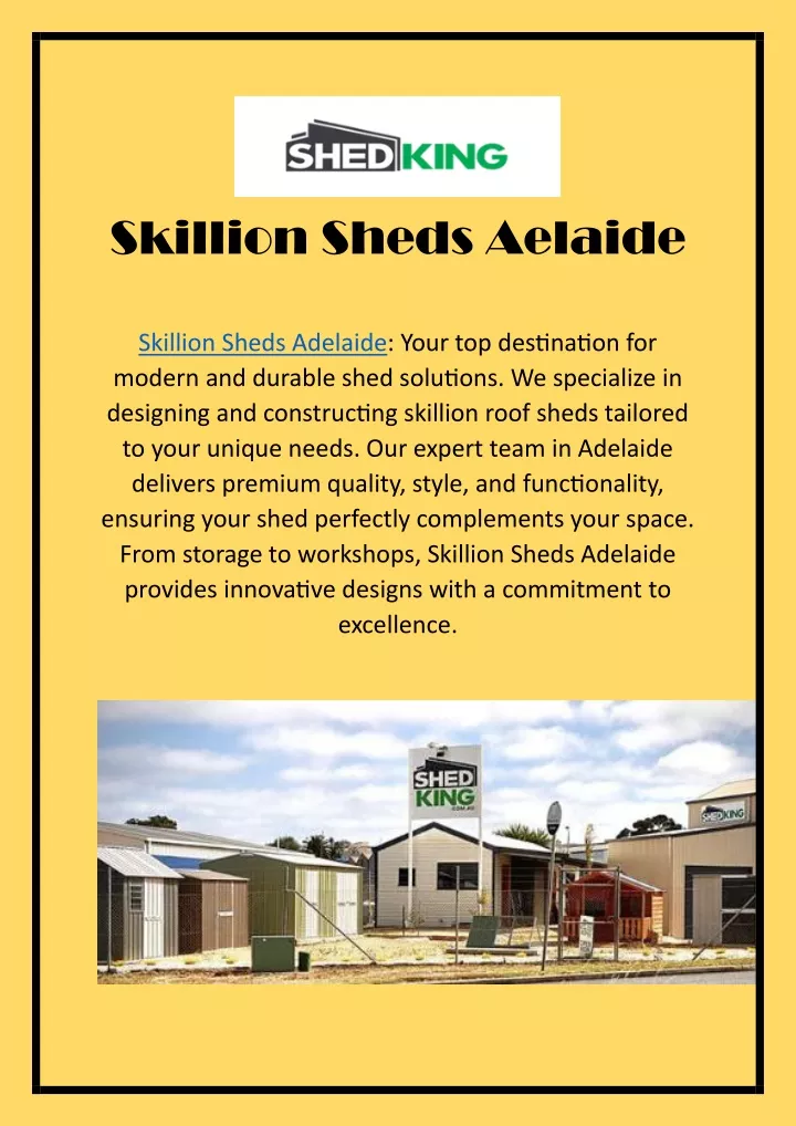 skillion sheds aelaide