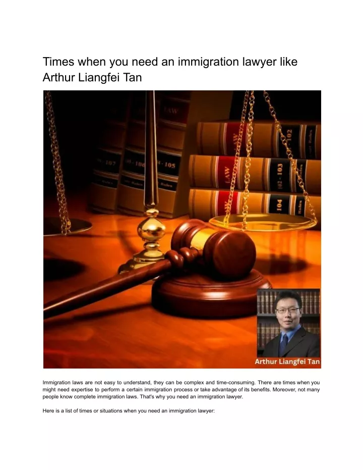times when you need an immigration lawyer like