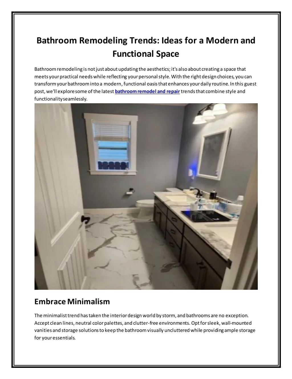 PPT - Bathroom Remodeling Trends Ideas for a Modern and Functional ...