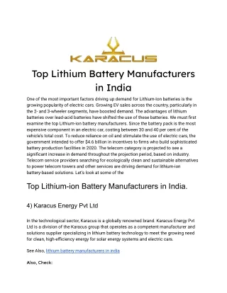 Top Lithium Battery Manufacturers in India (1)