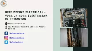 Hire Define Electrical - Your 24 Hour Electrician in Edmonton