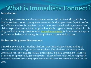 What is Immediate Connect