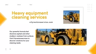 Heavy equipment cleaning services With High-Pressure Cleaner