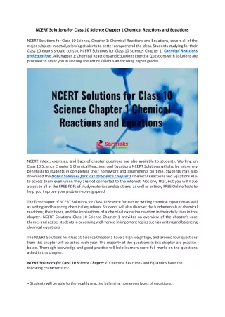 ncert solutions for class 10 science chapter