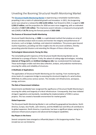 unveiling the booming structural health