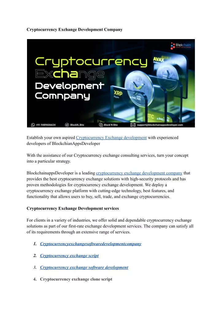 cryptocurrency exchange development company