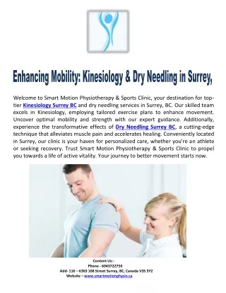"Enhancing Mobility: Kinesiology & Dry Needling in Surrey, BC"