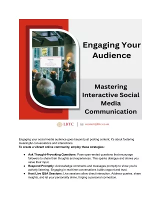 Engaging Your Audience Mastering Interactive Social Media Communication