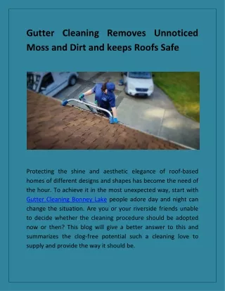 gutter cleaning removes unnoticed moss and dirt