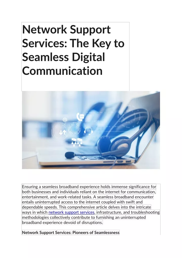 network support services the key to seamless