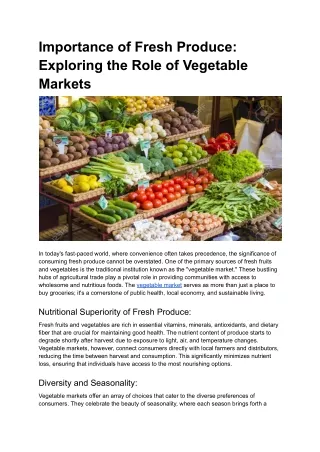 Importance of Fresh Produce_ Exploring the Role of Vegetable Markets