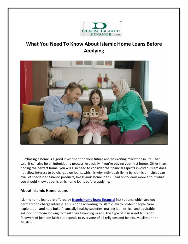 what you need to know about islamic home loans