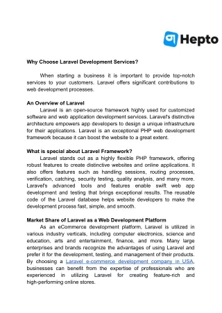 Why Choose Laravel Development Services