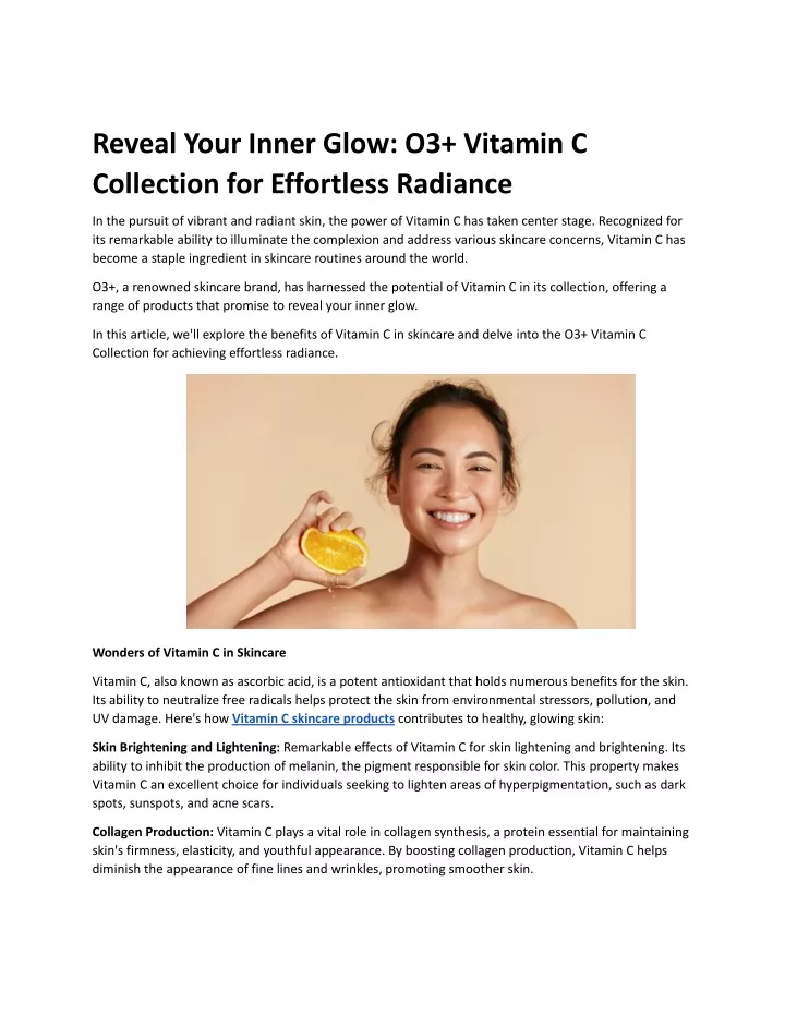 reveal your inner glow o3 vitamin c collection