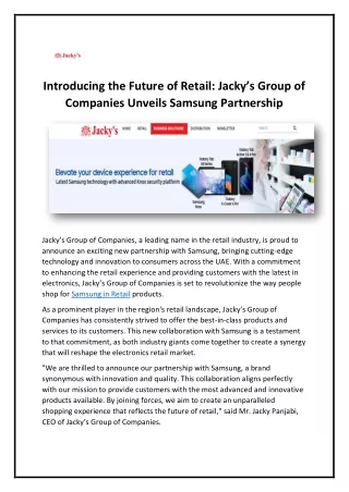 Samsung in Retail - Jackys