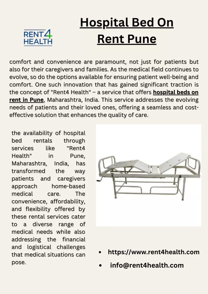 hospital bed on rent pune
