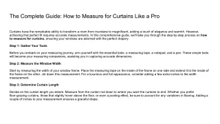 The Complete Guide_ How to Measure for Curtains Like a Pro