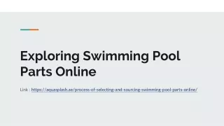 Exploring Swimming Pool Parts Online