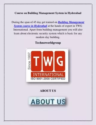 course on building management system in hyderabad