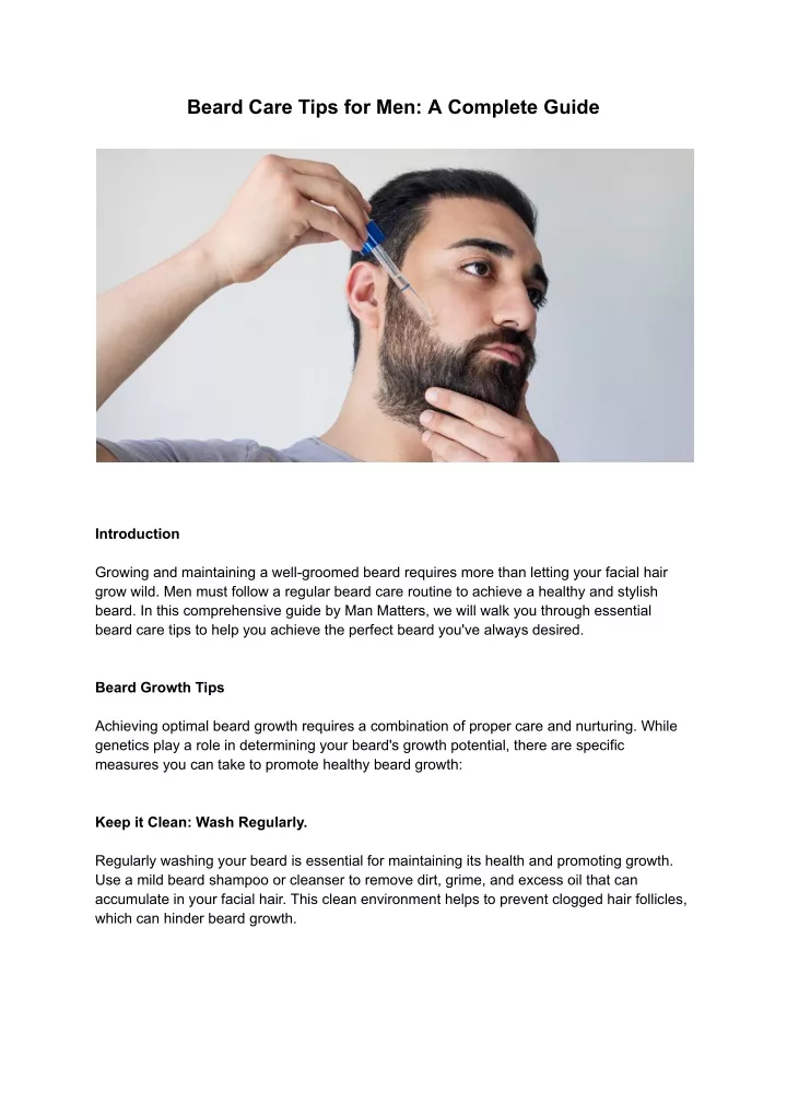 beard care tips for men a complete guide