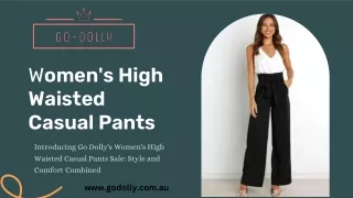 Stylish and Eco-Friendly Women's High Waisted Casual Pants Sale by Go Dolly