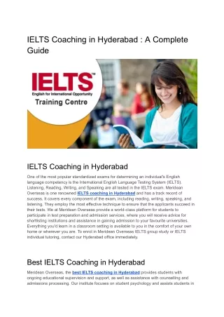 IELTS Coaching in Hyderabad