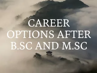 Career Options After B.Sc and M.Sc