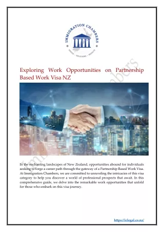 Exploring Work Opportunities on Partnership Based Work Visa NZ