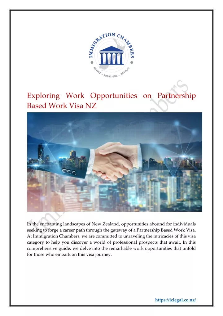 exploring work opportunities on partnership based