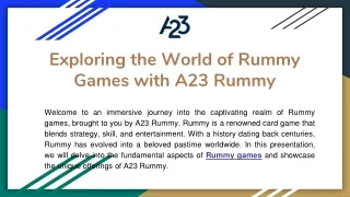Exploring the World of Rummy Games with A23 Rummy