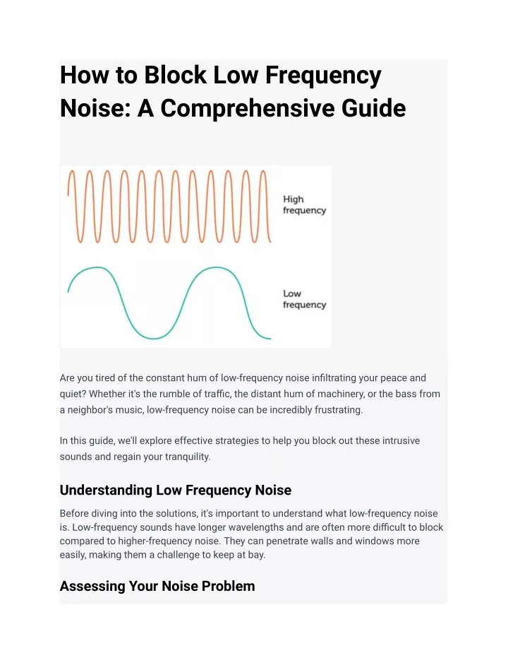 how to block low frequency noise a comprehensive